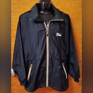 First Down Windbreaker Jacket Mens Sz M Black